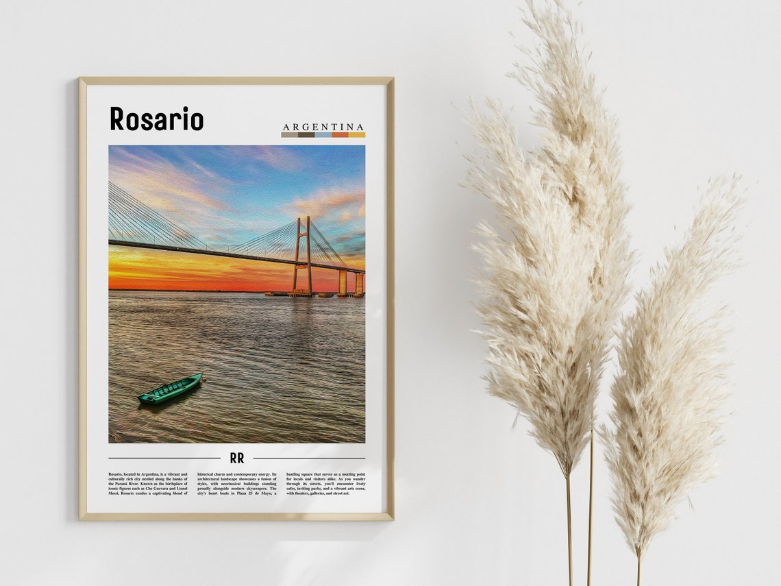 Rosario Poster Rosario Print Rosario Wall Art South America Poster South America Print Travel Poster - Image 4