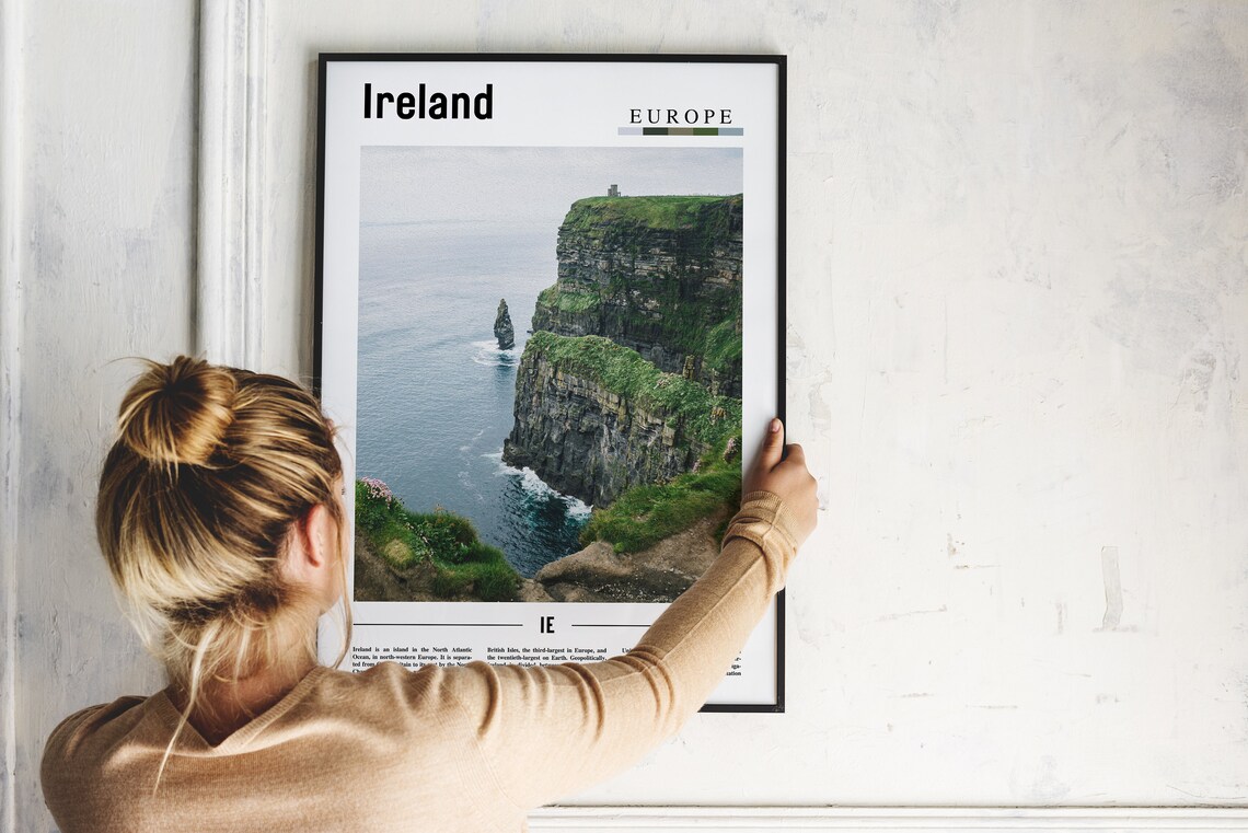 Ireland Travel Poster, Minimal Oil Painting - Image 4