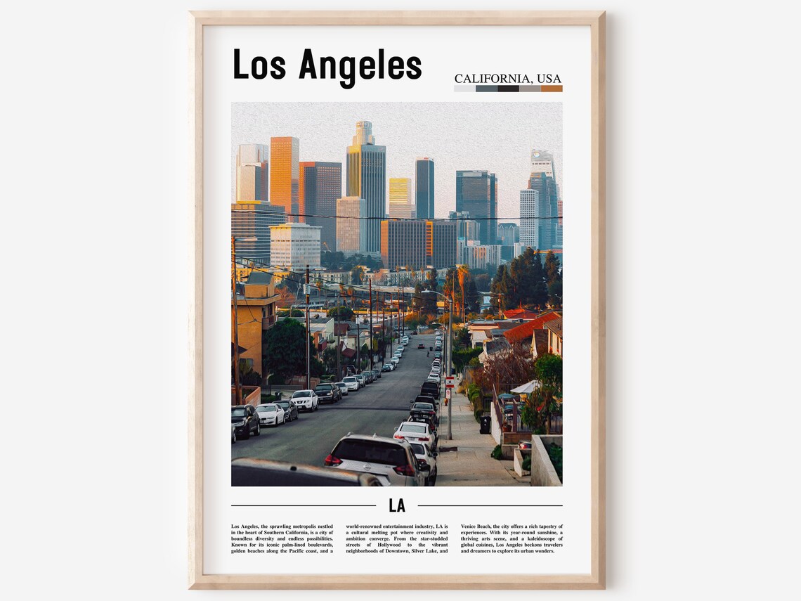 Los Angeles Print Los Angeles Poster Los Angeles Wall Art La Print La Poster La Wall Art La Photo