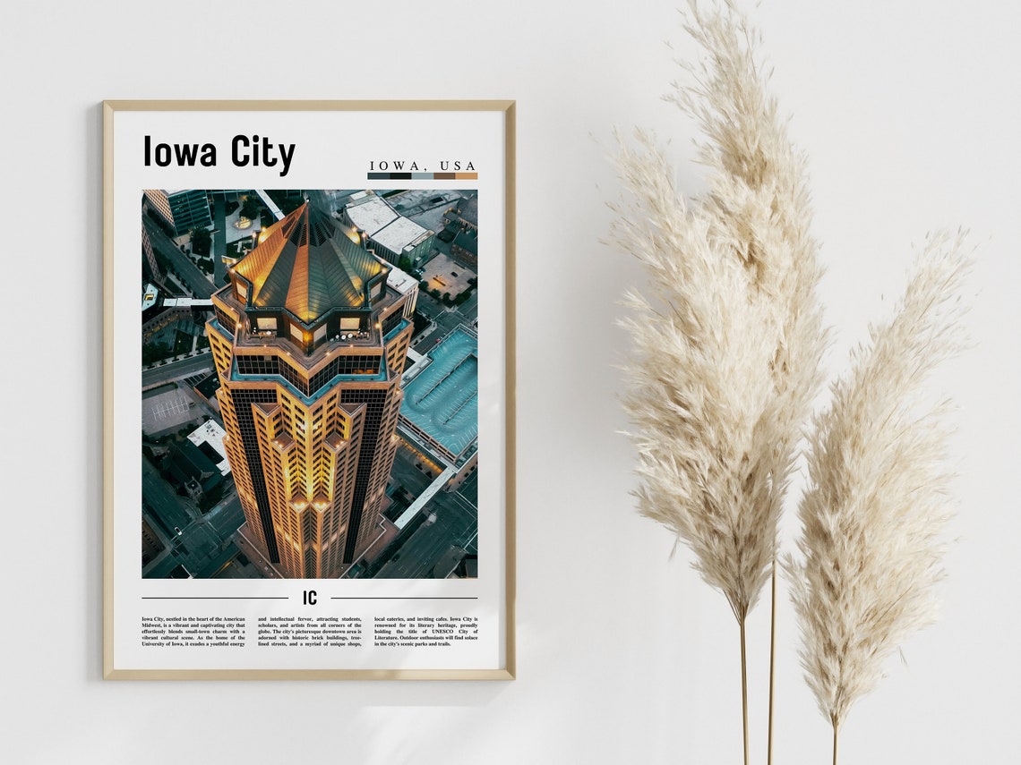 Iowa City Poster Iowa City Print Iowa City Wall Art United States Photo United States Poster United States Print - Image 4