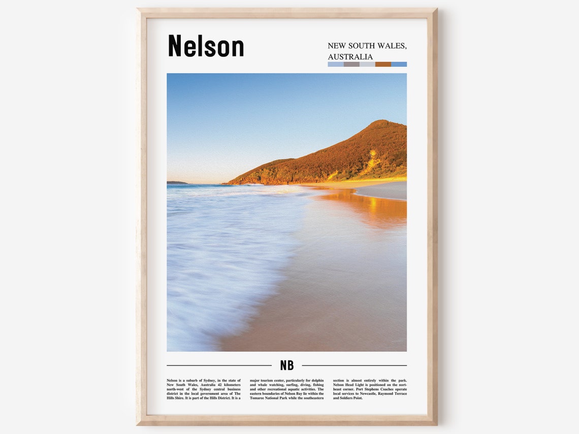 Nelson Colorful City Travel Poster