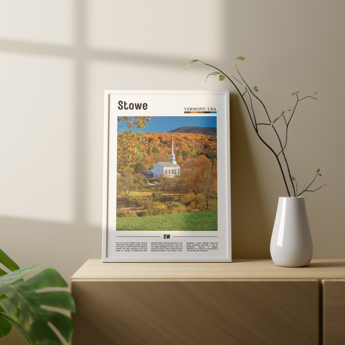 Stowe Print Stowe Poster Stowe Wall Art Oil Painting Poster Colorful City Print City Artwork Travel Artwork Travel Wall Art City Print - Image 3