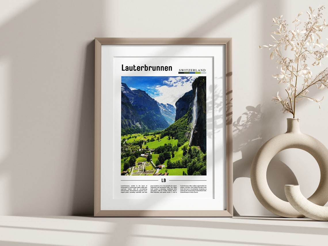 Lauterbrunnen Poster Lauterbrunnen Print Lauterbrunnen Wall Art Europe Photo Europe Poster Europe Print Travel Poster - Image 3
