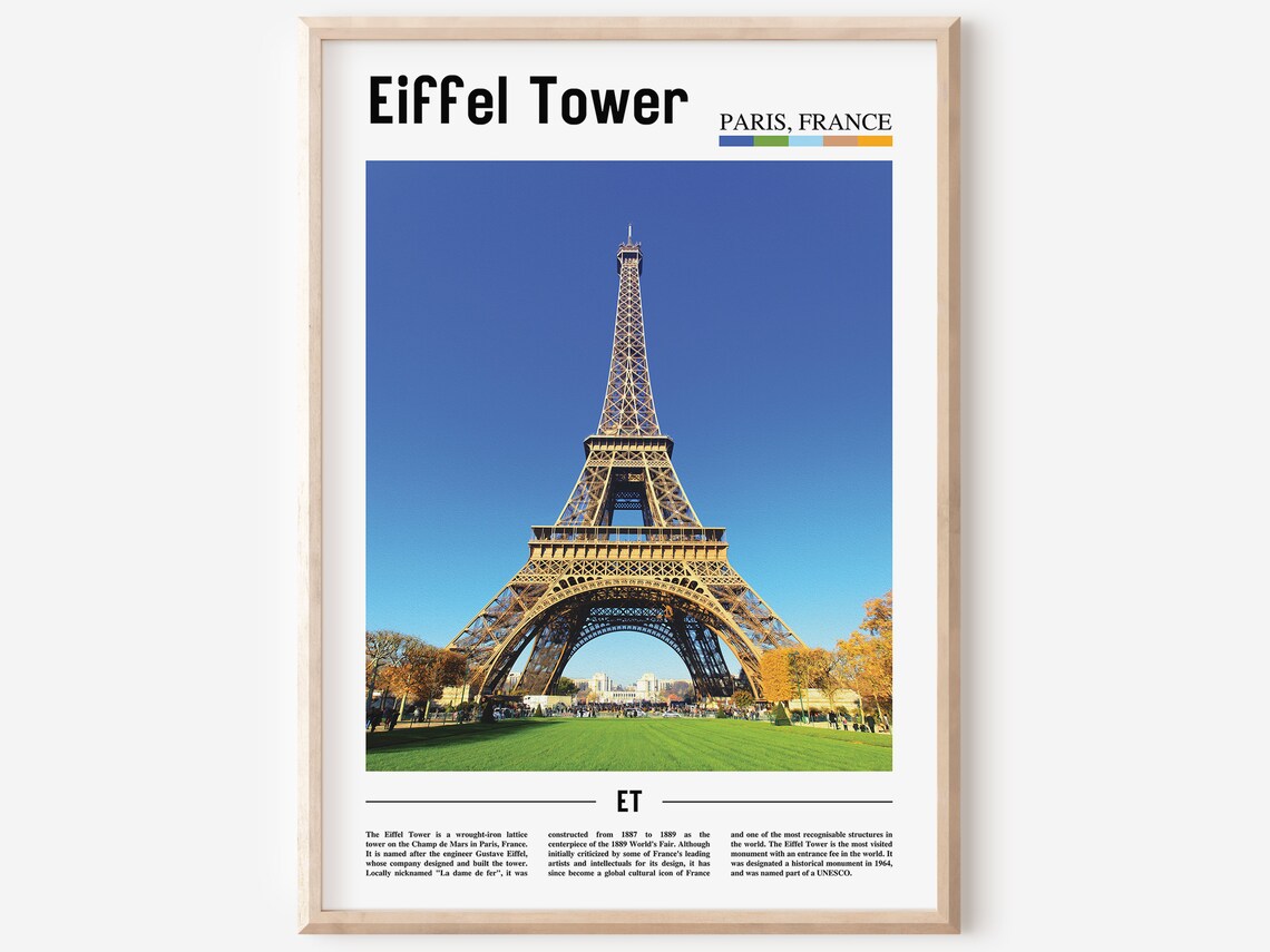 Eiffel Tower Oil Painting, Travel Artwork