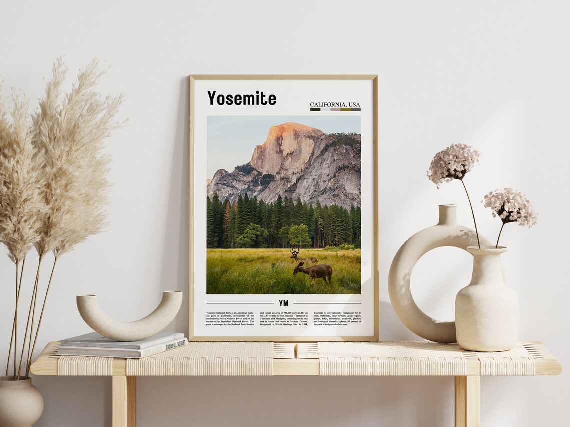 Yosemite Minimal Travel Poster, Oil Painting - Image 5