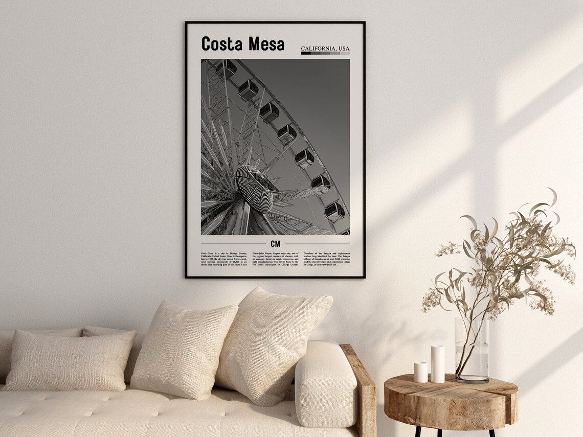 Costa Mesa Travel Poster, Minimal Travel Print - Image 2