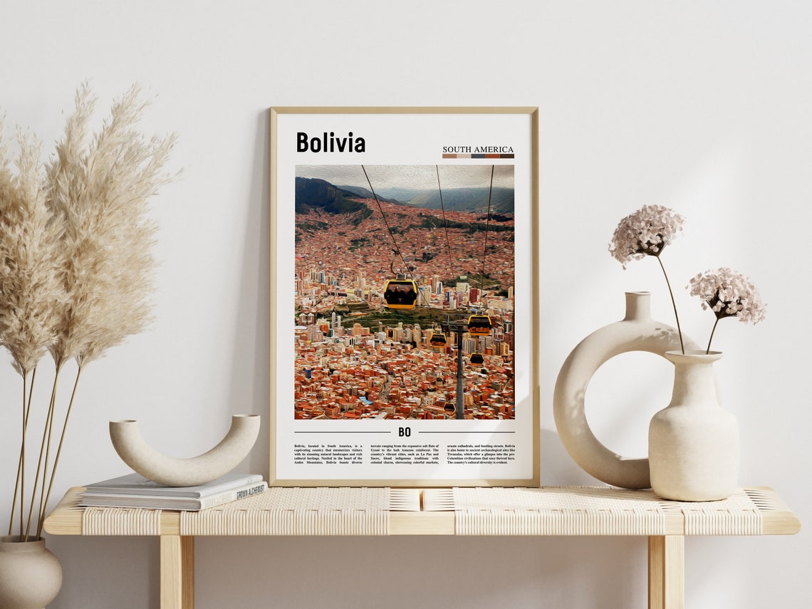 Bolivia Poster Bolivia Print Bolivia Wall Art South America Poster South America Print Travel Poster - Image 6