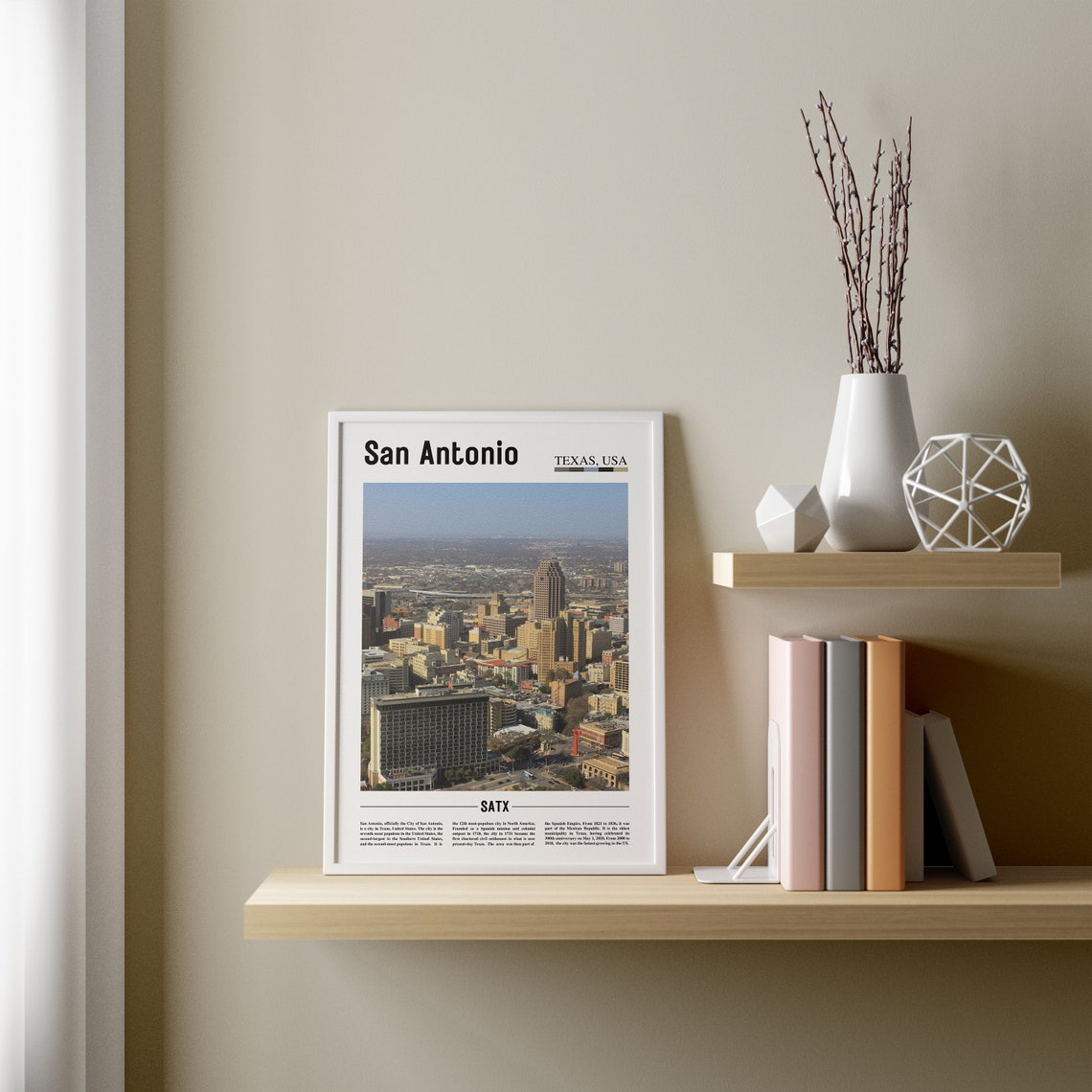 San Antonio Print San Antonio Poster San Antonio Wall Art Oil Painting Poster City Print City Artwork Travel Artwork Travel Wall Art - Image 3