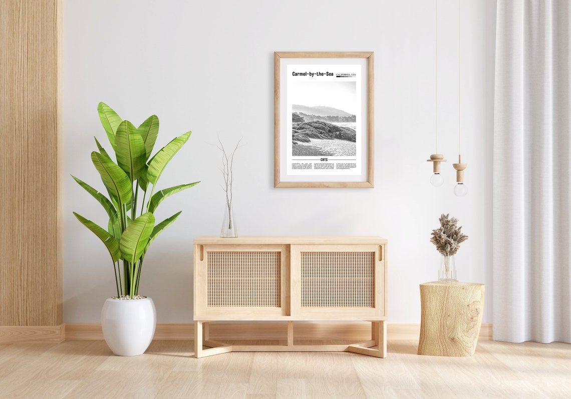 Carmel By The Sea Print Black And White Carmel By The Sea Poster Carmel By The Sea Wall Art Travel Poster City Artwork Travel Artwork - Image 5