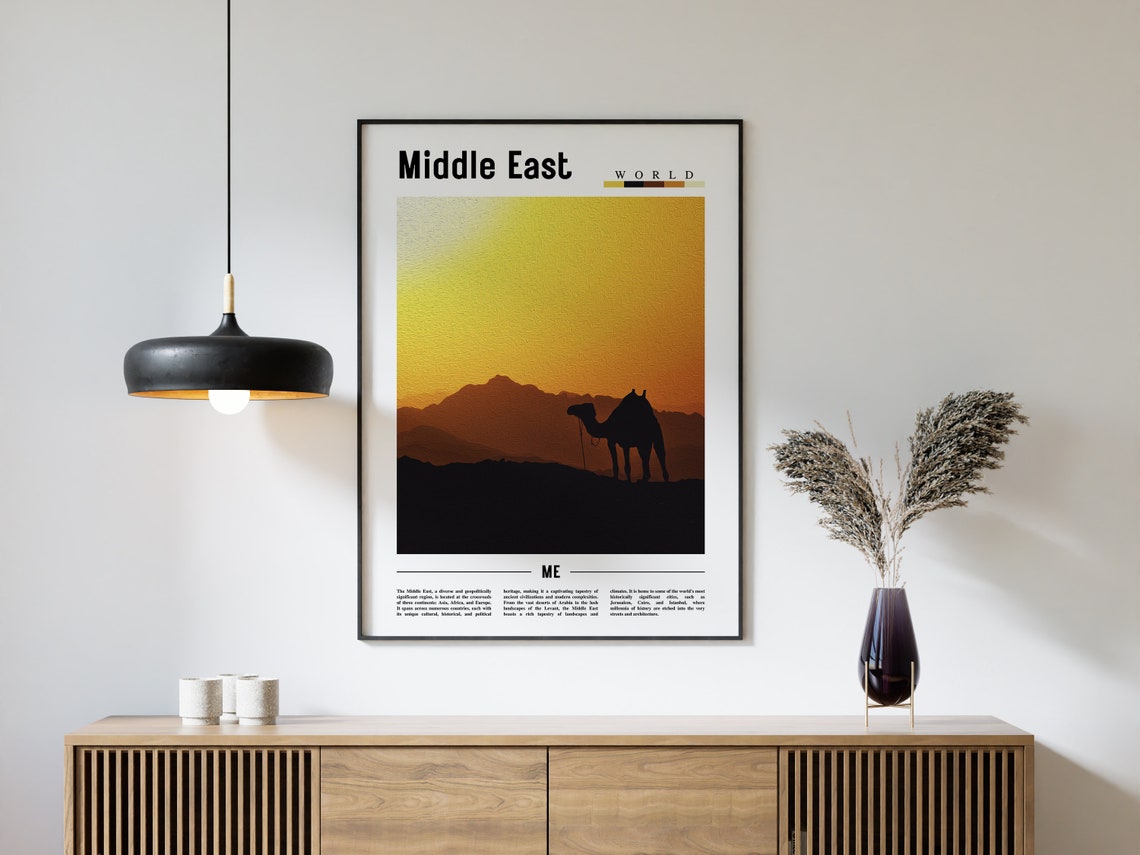 Middle East Poster Middle East Print Middle East Wall Art Minimal Travel Print Travel Destination Oil Painting Poster - Image 4
