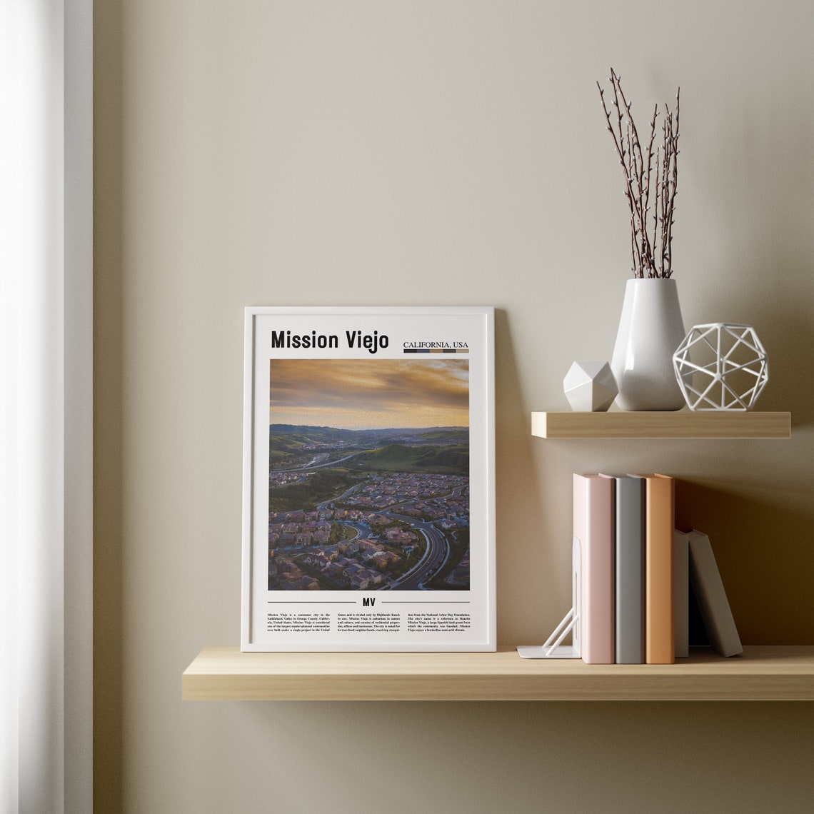 Mission Viejo Print Mission Viejo Poster Mission Viejo Wall Art Minimal Travel Print Minimal City Poster Destination Oil Painting Poster - Image 2