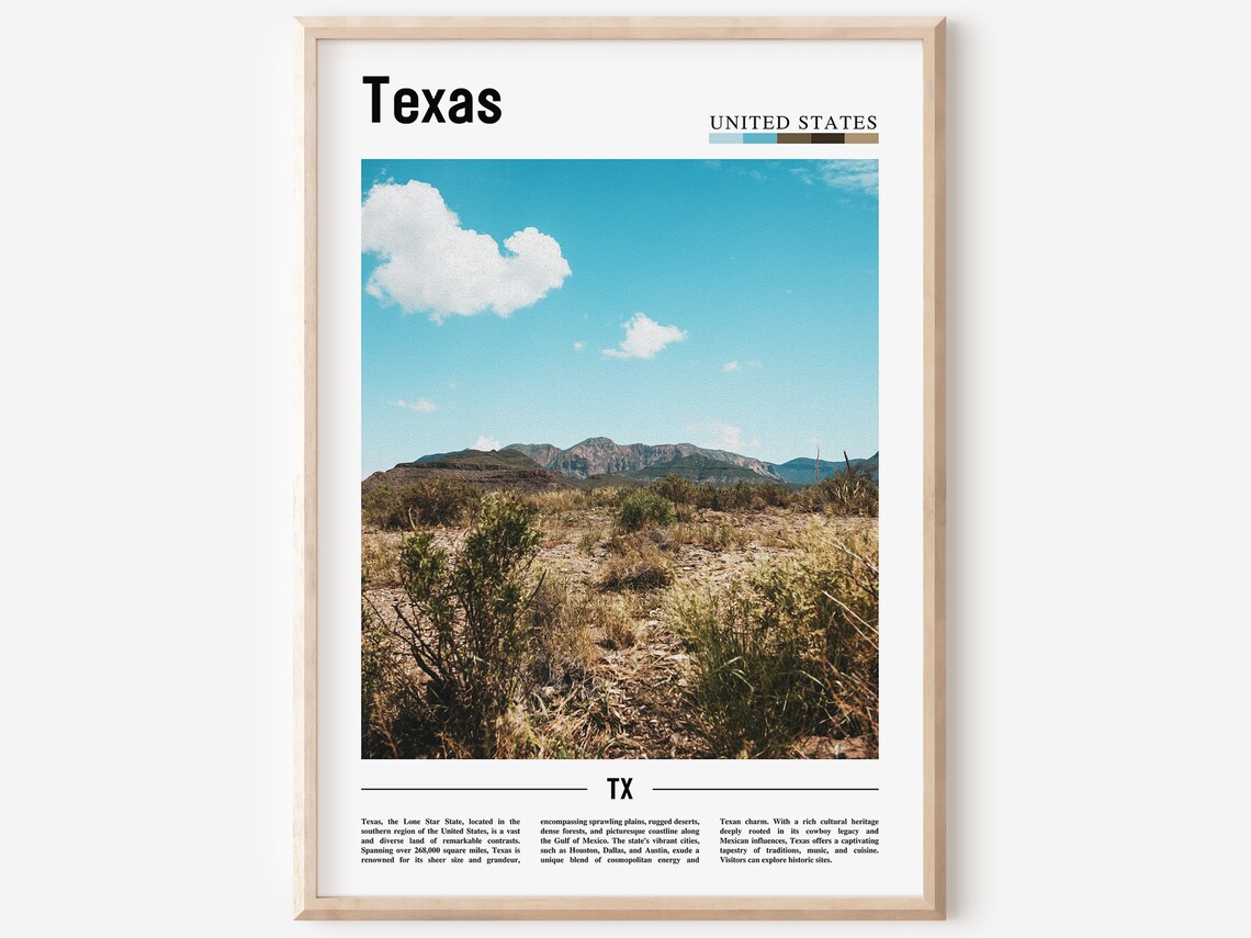 Texas Poster, United States Travel Poster