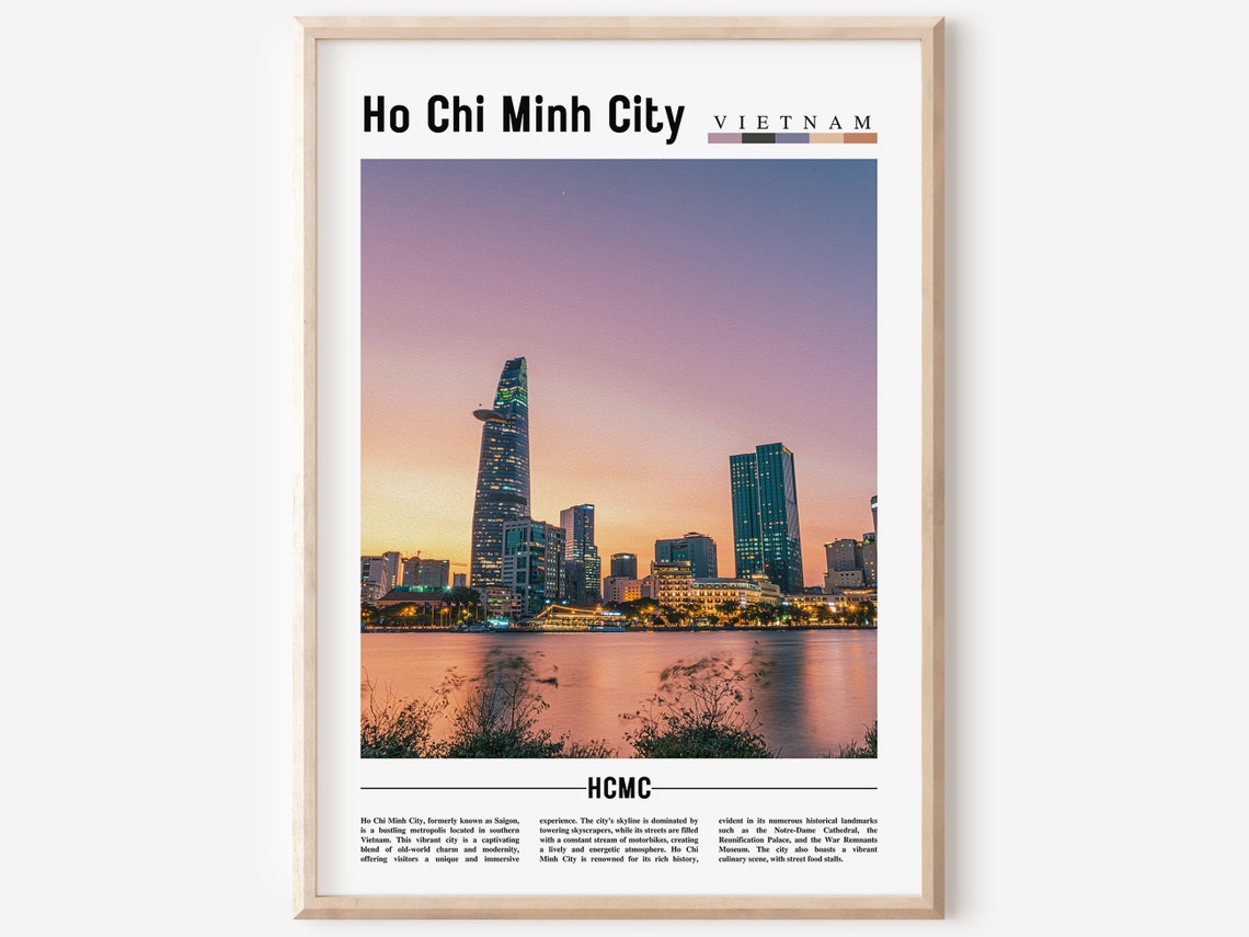 Ho Chi Minh City Poster Ho Chi Minh City Print Ho Chi Minh City Wall Art Asia Print Asia Poster Asia Photo Minimal Travel Poster