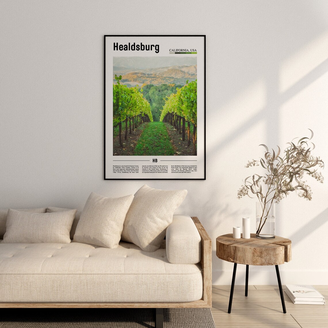 Healdsburg Minimal Travel Poster, Oil Painting Style - Image 2