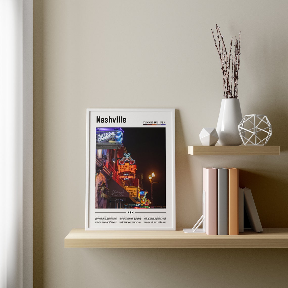 Nashville Print Nashville Poster Nashville Wall Art United States Photo United States Poster United States Print Travel Poster - Image 2