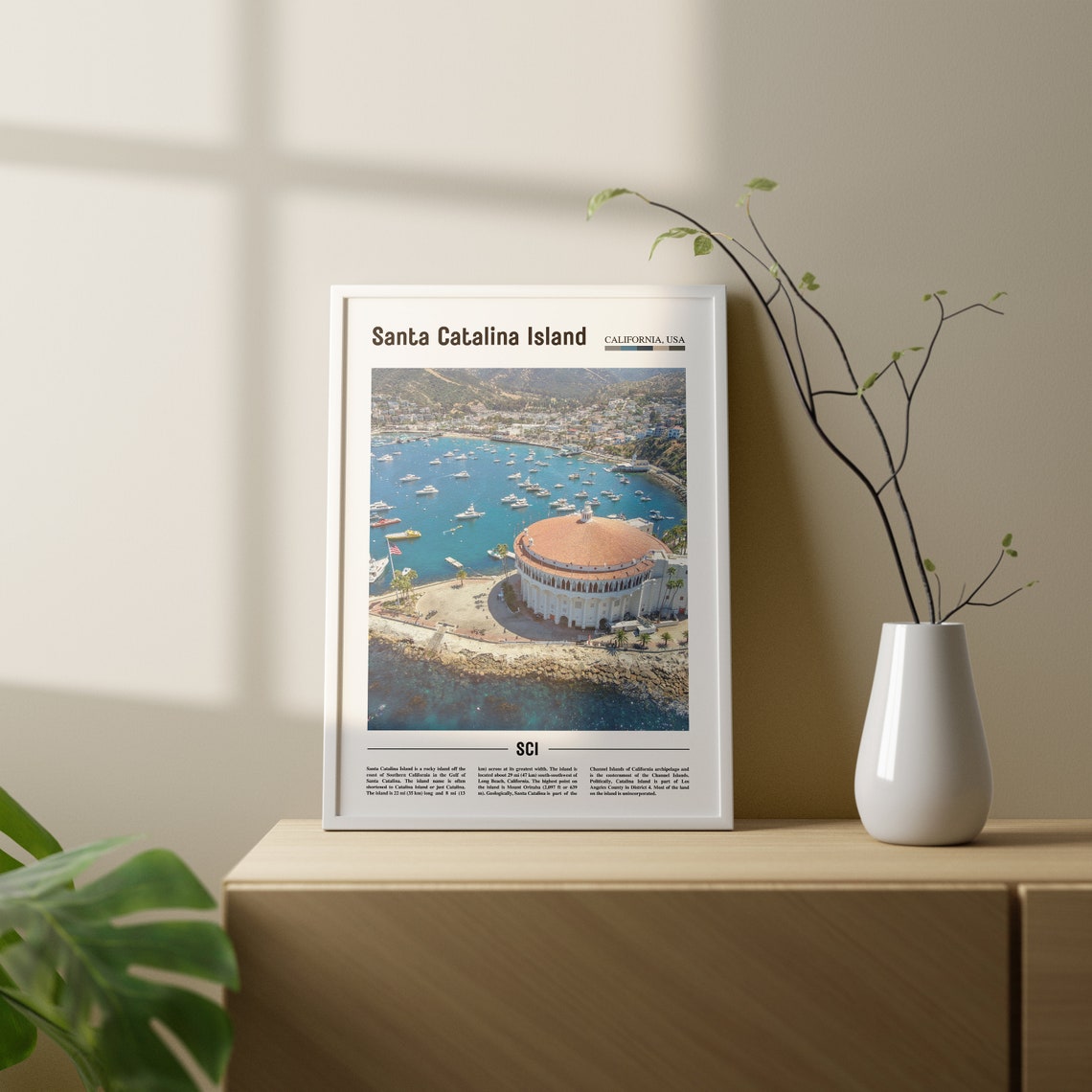 Santa Catalina Island Print Santa Catalina Island Poster Santa Catalina Island Wall Art Oil Painting Poster Colorful City Print Artwork - Image 2