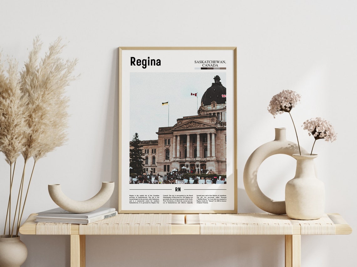 Regina Print Regina Poster Regina Wall Art Minimal Travel Print Minimal City Poster Travel Destination City Print Oil Painting Poster - Image 6