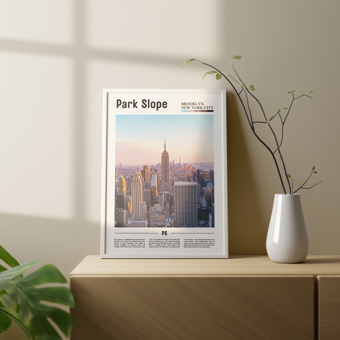 Park Slope Print Park Slope Poster Park Slope Wall Art Oil Painting Poster Colorful City Print City Artwork Travel Artwork Travel Art - Image 2