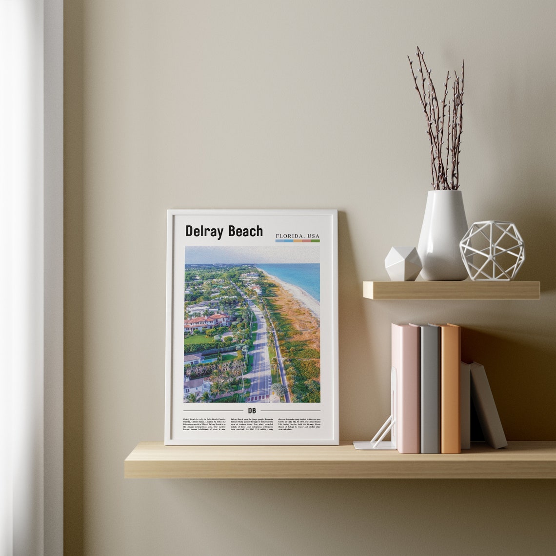 Delray Beach Print Delray Beach Poster Delray Beach Wall Art Oil Painting Poster City Print City Artwork Travel Artwork Travel Wall Art - Image 3