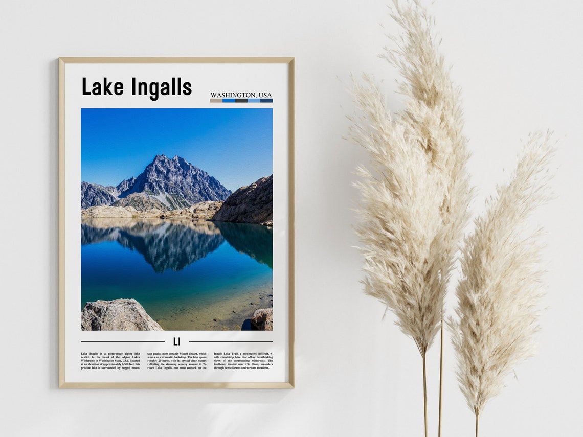 Lake Ingalls Poster Lake Ingalls Print Lake Ingalls Wall Art United States Photo United States Poster United States Print - Image 3