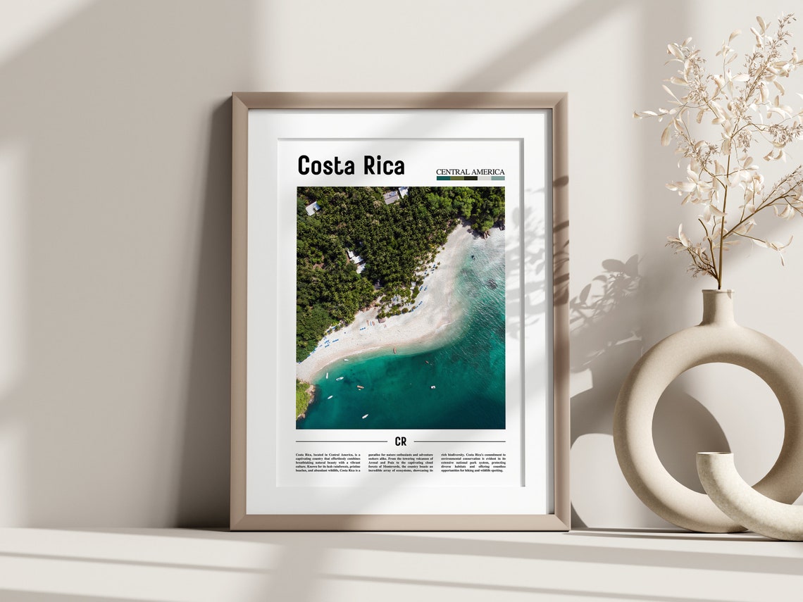 Costa Rica Poster Costa Rica Print Costa Rica Wall Art Central America Poster Central America Print Travel Poster - Image 3