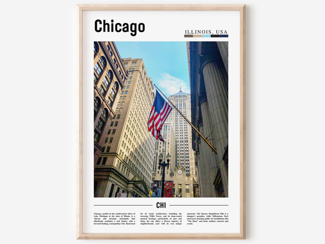 Chicago Print Chicago Poster Chicago Wall Art United States Photo United States Poster United States Print