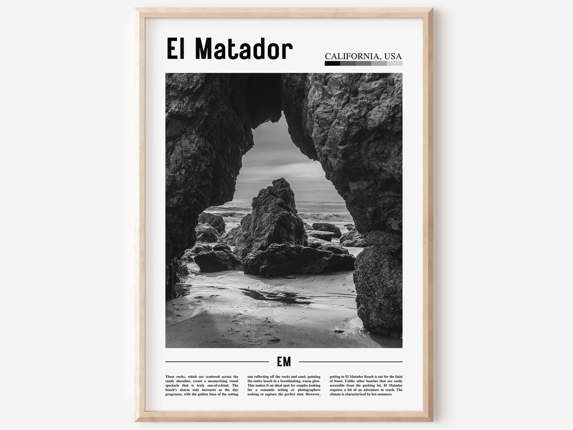 El Matador Travel Poster, Minimal Black And White