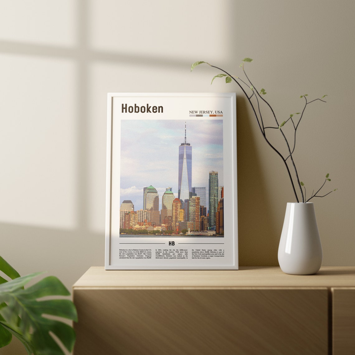 Hoboken Print Hoboken Poster Hoboken Wall Art Oil Painting Poster Colorful City Print City Artwork Travel Artwork Travel Wall Art - Image 2