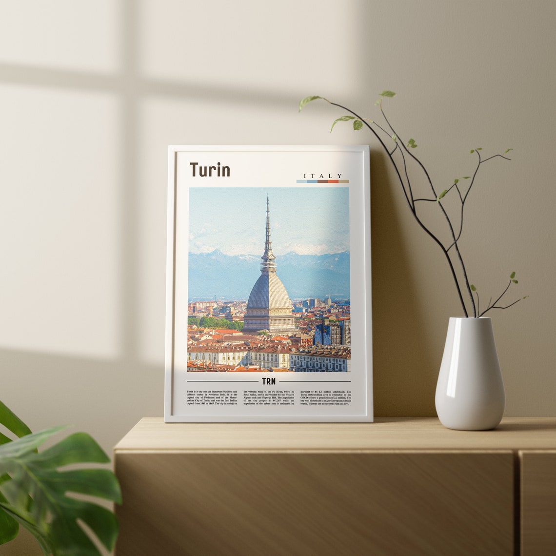 Turin Print Turin Poster Turin Wall Art Italy Photo Italy Poster Italy Print Italy Wall Art Minimal Travel Poster - Image 2