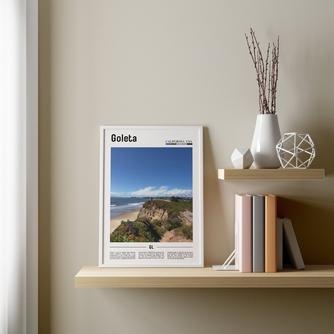 Goleta Print Goleta Poster Goleta Wall Art Minimal Travel Print Minimal City Poster Travel Destination City Print Oil Painting Poster - Image 3