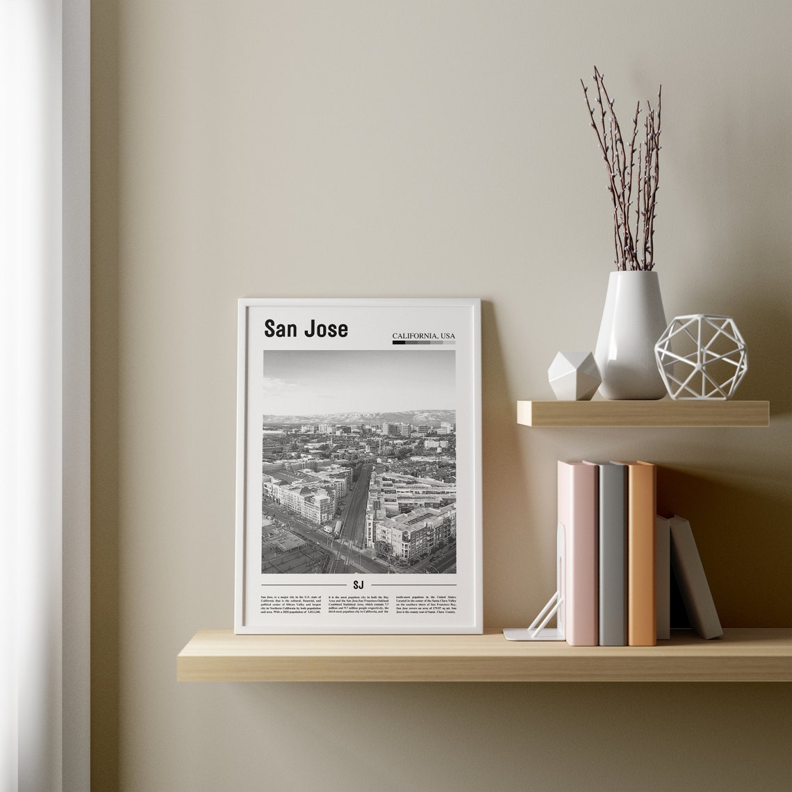 San Jose Print Black And White San Jose Poster San Jose Wall Art Travel Poster City Artwork Travel Artwork Travel Wall Art City Art Print - Image 3