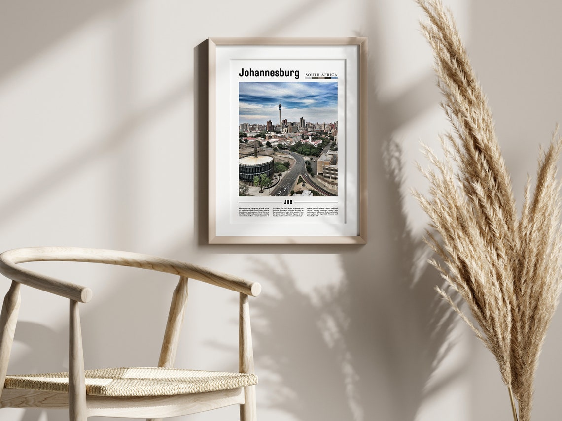 Johannesburg Poster Johannesburg Print Johannesburg Wall Art Minimal Travel Print Travel Destination Oil Painting Poster - Image 2