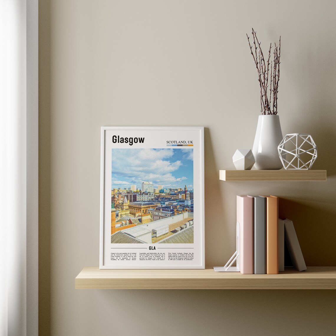 Glasgow Travel Poster, Colorful City Artwork - Image 3