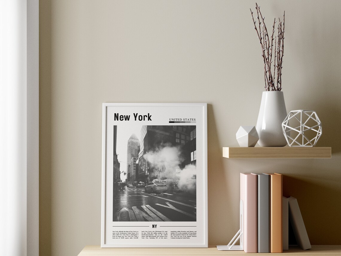 New York Minimal Travel Poster, Black And White - Image 3
