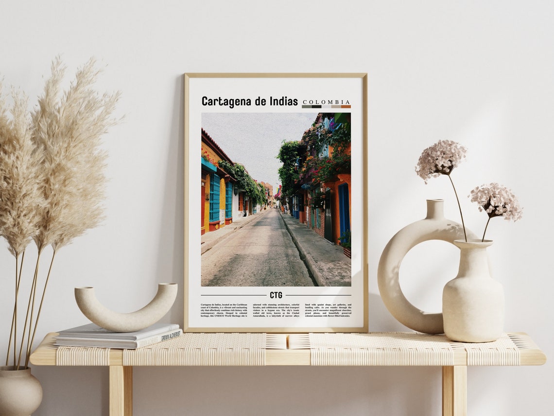 Cartagena De Indias Poster Cartagena De Indias Print Cartagena De Indias Wall Art Minimal Travel Print Oil Painting Poster - Image 6
