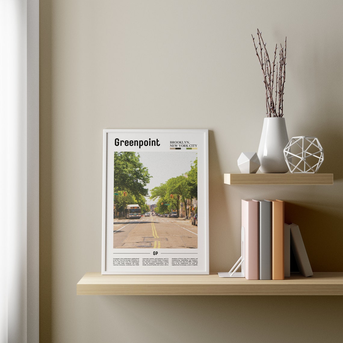 Greenpoint Print Greenpoint Poster Greenpoint Wall Art Oil Painting Poster Colorful City Print City Artwork Travel Artwork Travel Art - Image 3