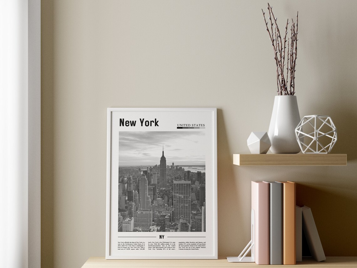 New York Minimal Travel Poster, Black And White - Image 3