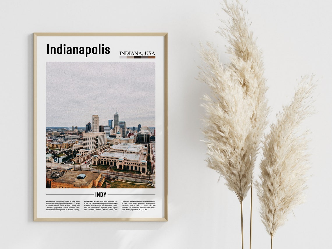 Indianapolis Poster Indianapolis Print Indianapolis Wall Art United States Photo United States Poster United States Print - Image 3