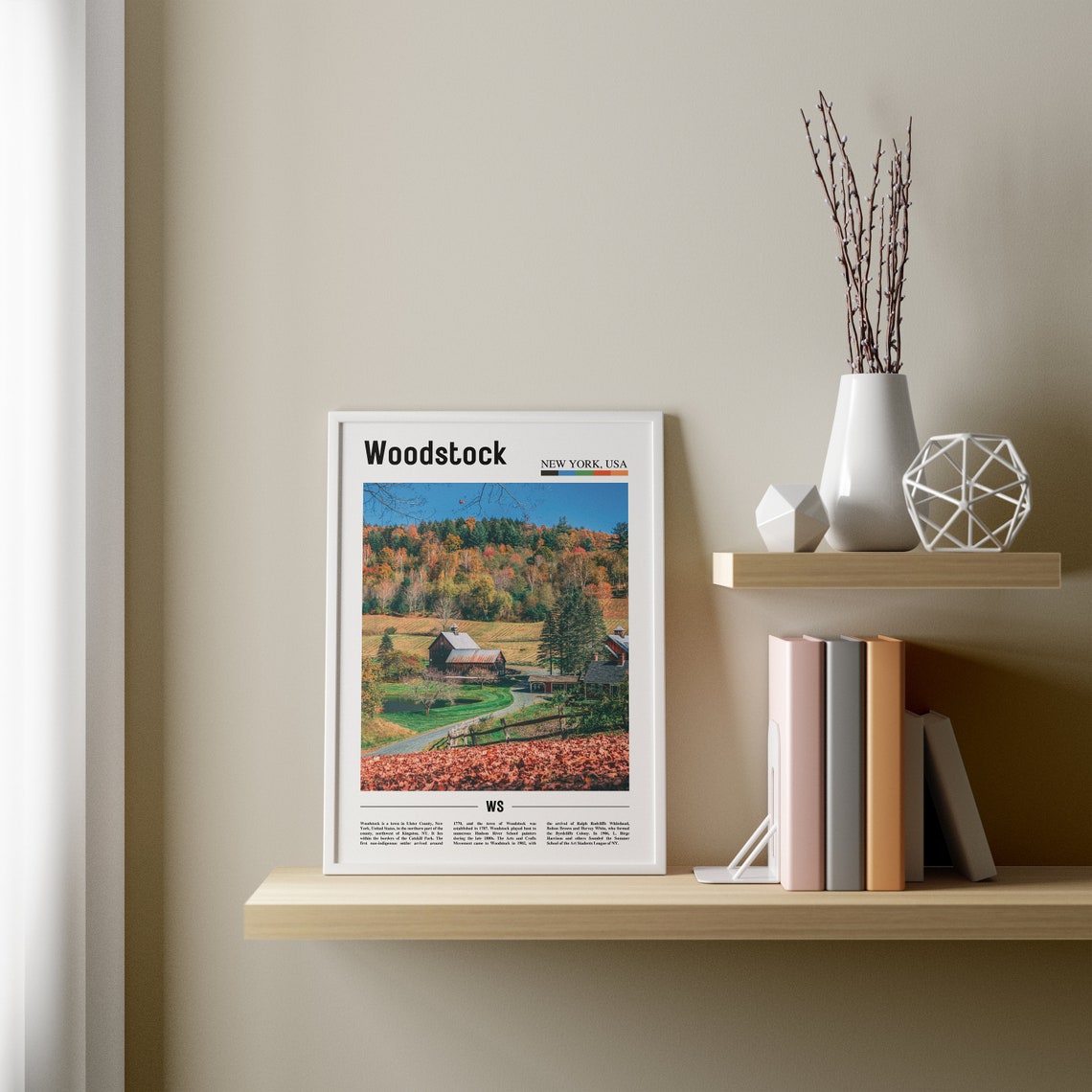 Woodstock Print Woodstock Poster Woodstock Wall Art Oil Painting Poster Colorful City Print City Artwork Travel Artwork Travel Wall Art - Image 3