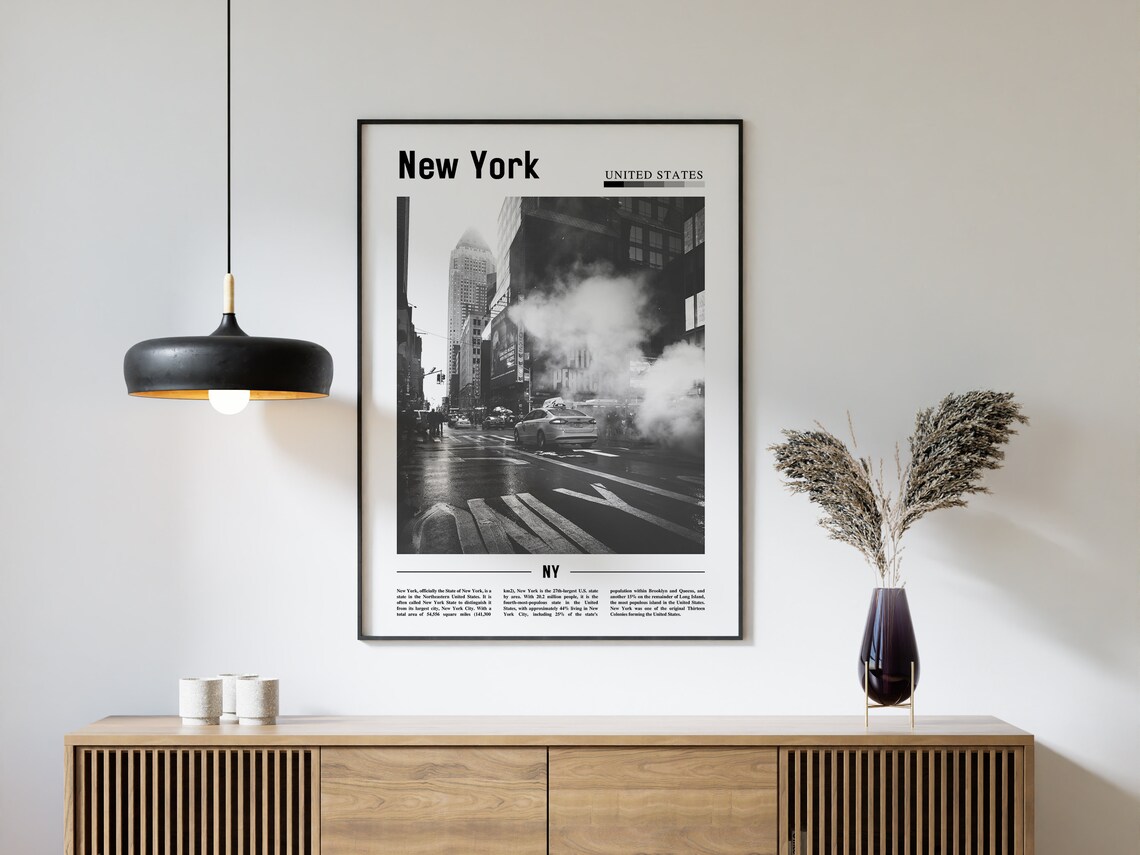 New York Minimal Travel Poster, Black And White - Image 4