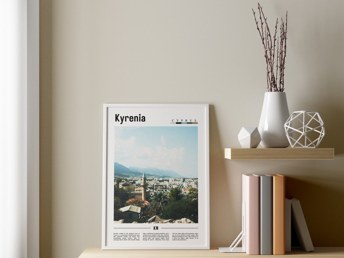 Kyrenia Poster Kyrenia Print Kyrenia Wall Art Minimal Travel Print Travel Destination Oil Painting Poster - Image 3