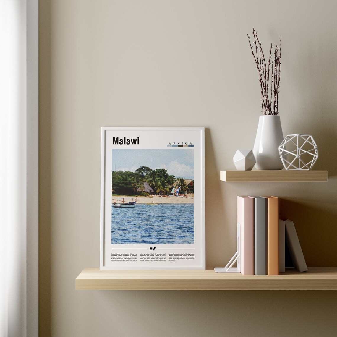 Malawi Minimal Travel Poster, Oil Painting - Image 4