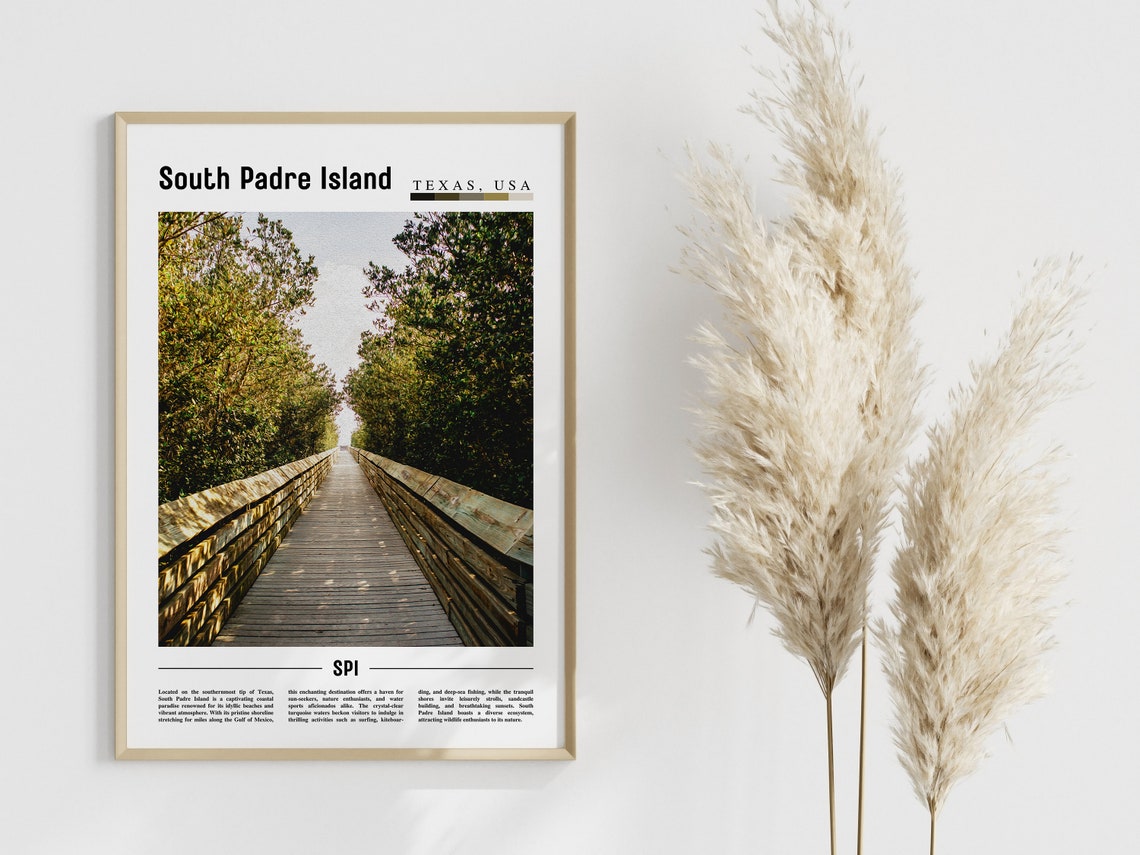 South Padre Island Poster South Padre Island Print South Padre Island Wall Art Minimal Travel Print Oil Painting Poster - Image 4