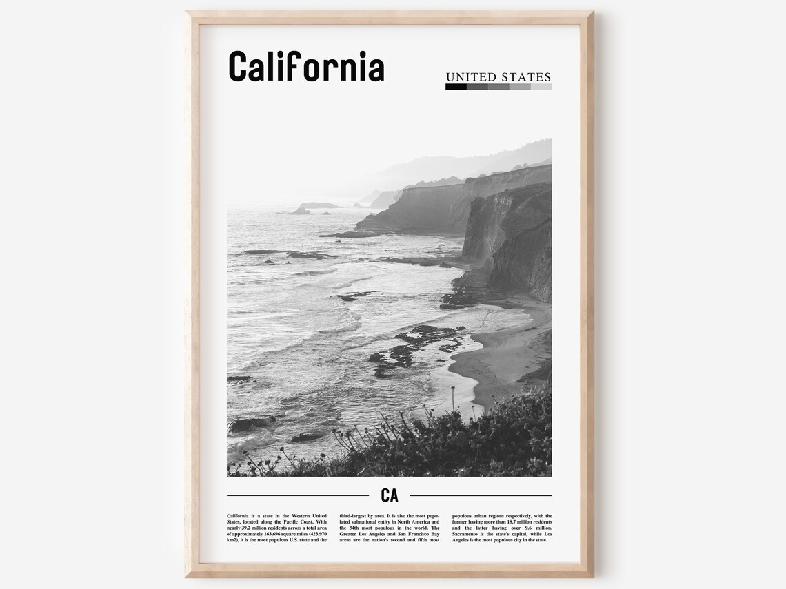 California Poster, Minimal Travel Poster