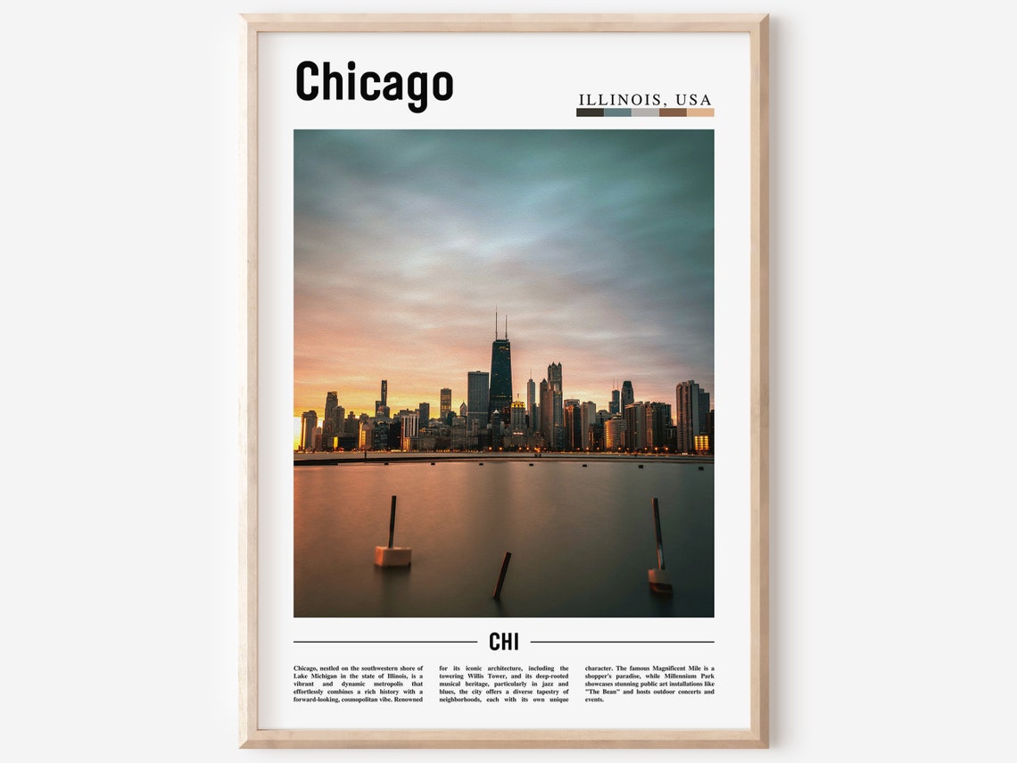Chicago Print Chicago Poster Chicago Wall Art United States Photo United States Poster United States Print