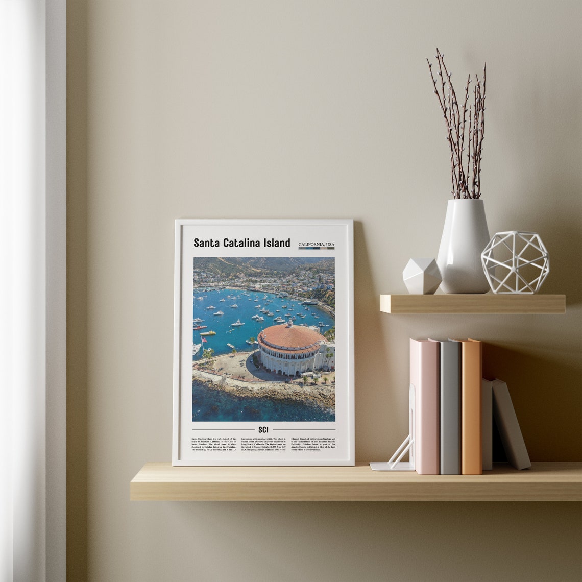 Santa Catalina Island Print Santa Catalina Island Poster Santa Catalina Island Wall Art Oil Painting Poster Colorful City Print Artwork - Image 3