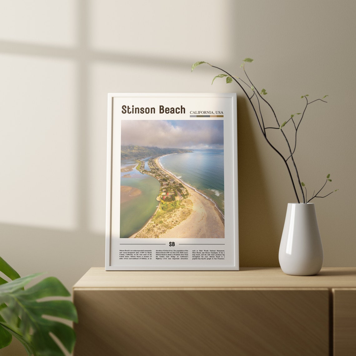 Stinson Beach Print Stinson Beach Poster Stinson Beach Wall Art Oil Painting Poster Colorful City Print City Artwork Travel Artwork - Image 3
