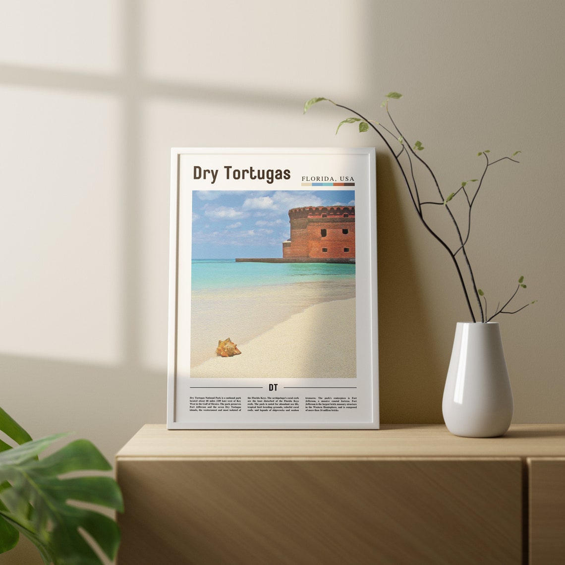 Dry Tortugas Print Dry Tortugas Poster Dry Tortugas Wall Art Oil Painting Poster City Print City Artwork Travel Artwork Travel Wall Art - Image 2