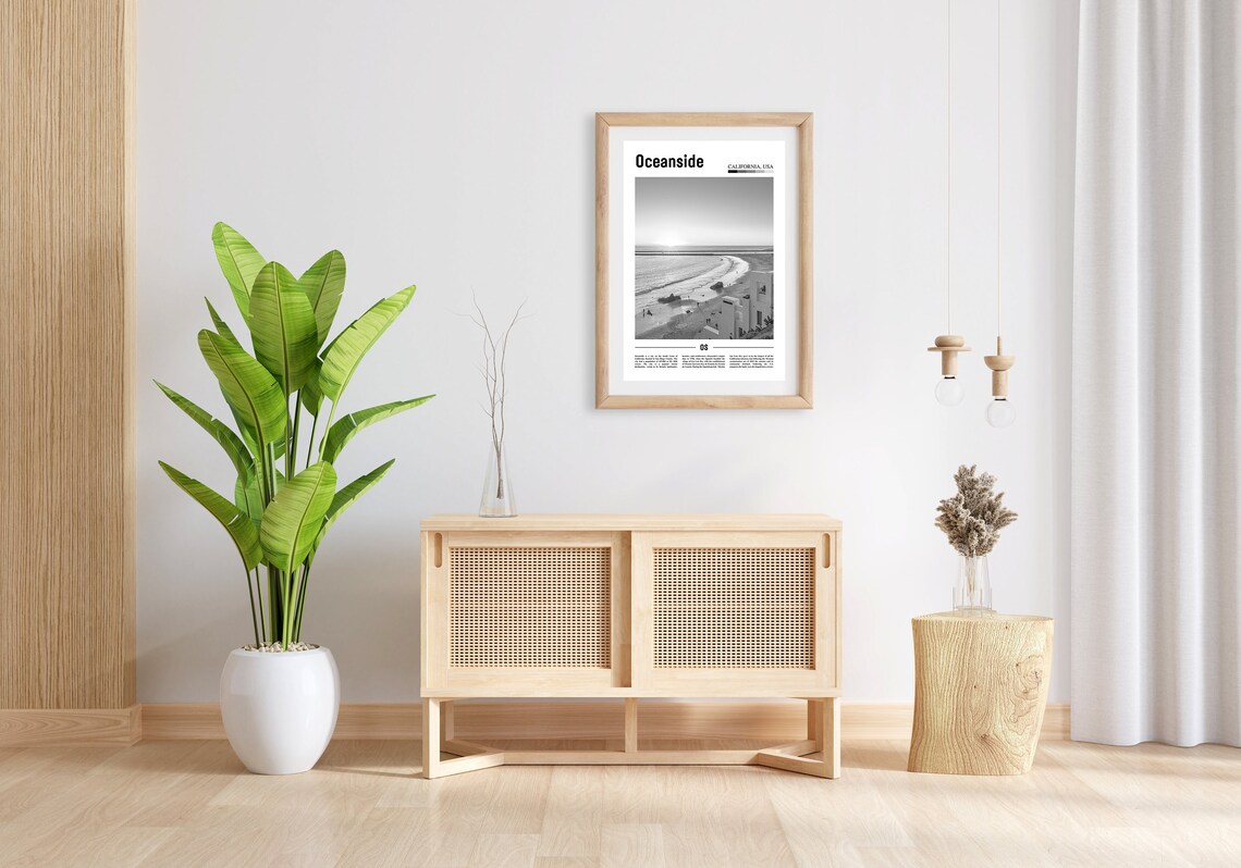 Oceanside Print Black And White Oceanside Poster Oceanside Wall Art Travel Poster City Artwork Travel Artwork Travel Art City Art Print - Image 5