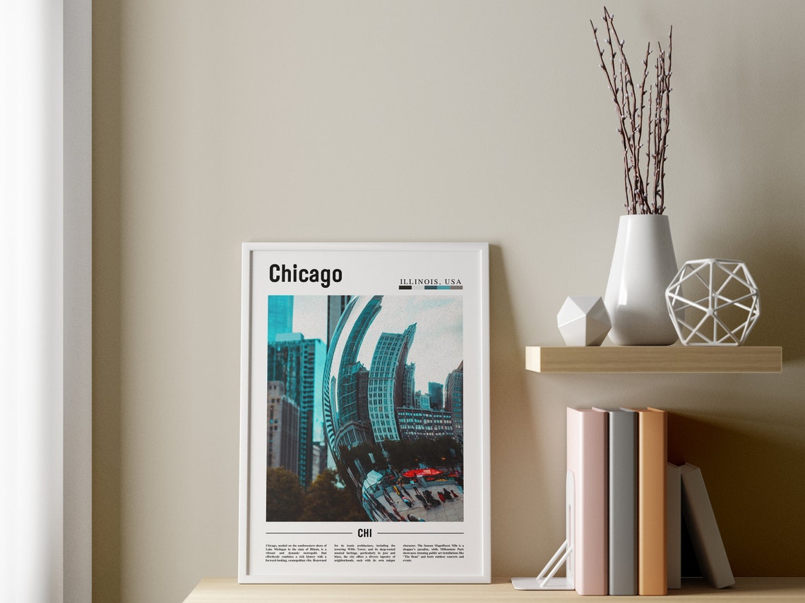 Chicago Print Chicago Poster Chicago Wall Art United States Photo United States Poster United States Print - Image 3